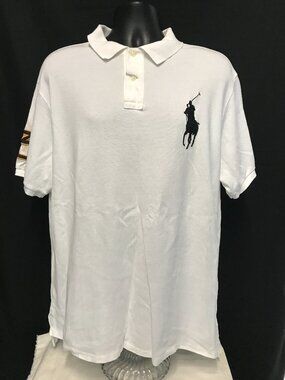 Polo Ralph Lauren Custom Fit White & Black  Big Pony Polo ShortSleeve Shirt 2XL